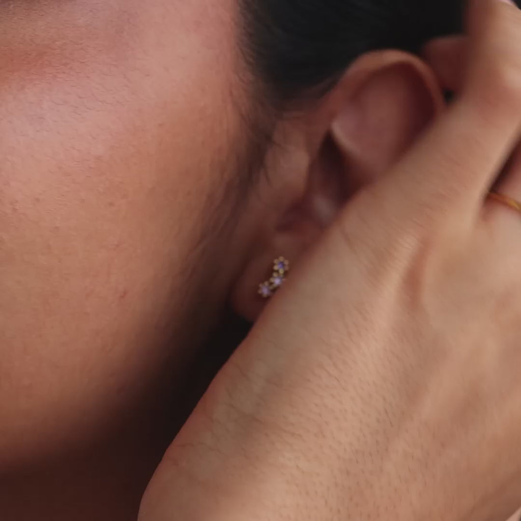 Dainty Alexandrite Flatback Studs