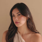 Dainty Pearl Huggies in 18K Gold