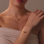 Interlocking Opal Inlay Necklace and Bracelet Set in 18K Gold