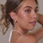 Duo Mixed Metal Pave Huggies