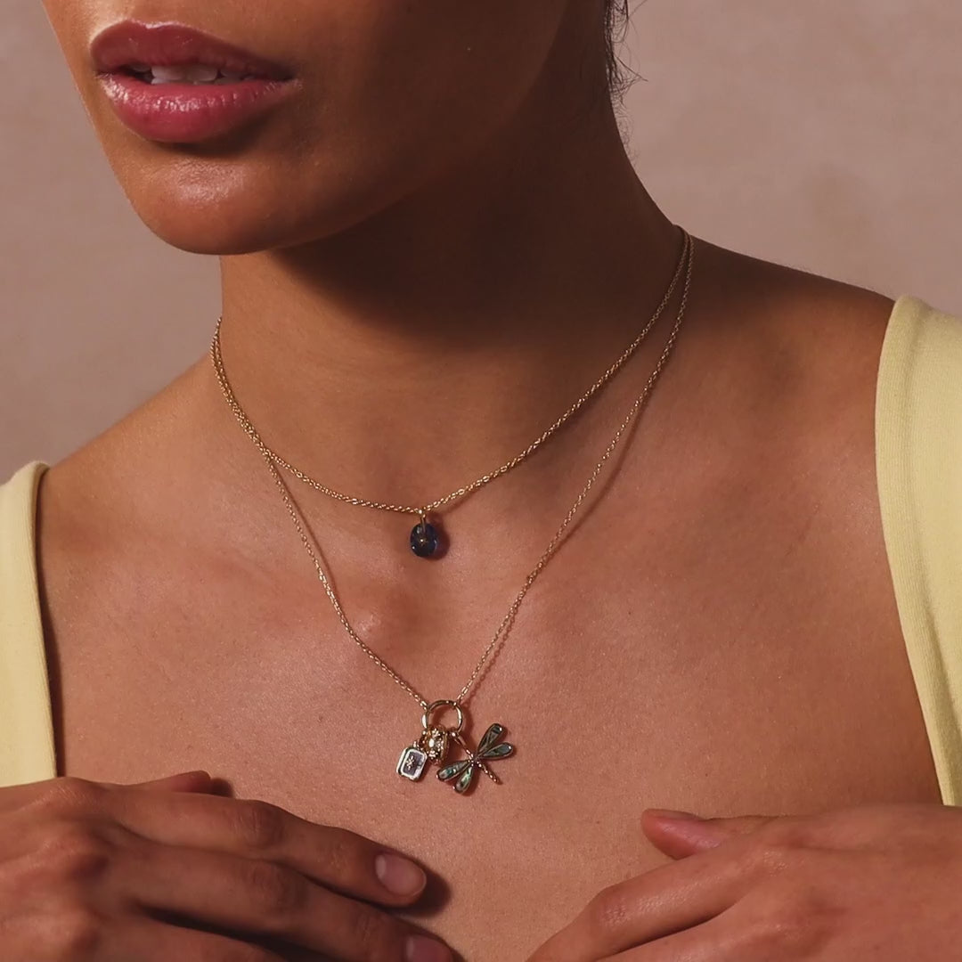 Abalone Dragonfly Charm