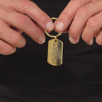 Handwriting Dog Tag Keychain