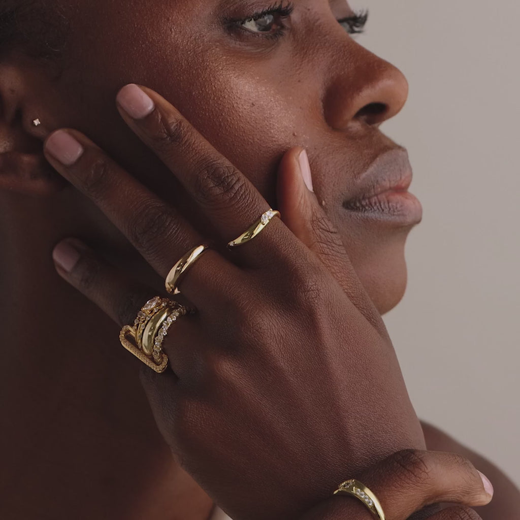 Multipurpose Pave Link Clasp Set in 18K Gold