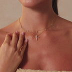Marquise Diamond Cross Necklace