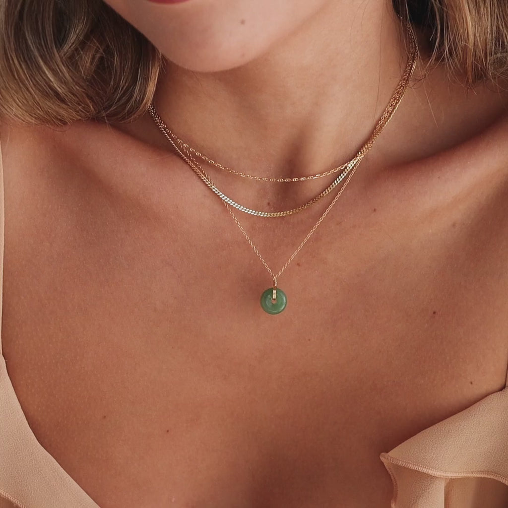 Round Jade Pendant Necklace