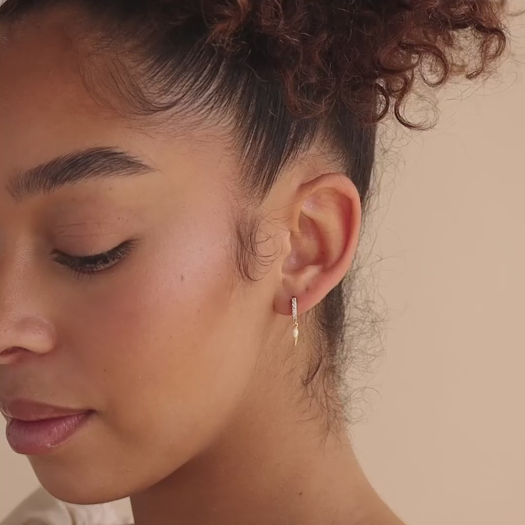 Raine Opal Dagger Huggies