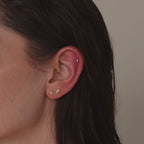Marquise Opal Flat Back Studs in Silver