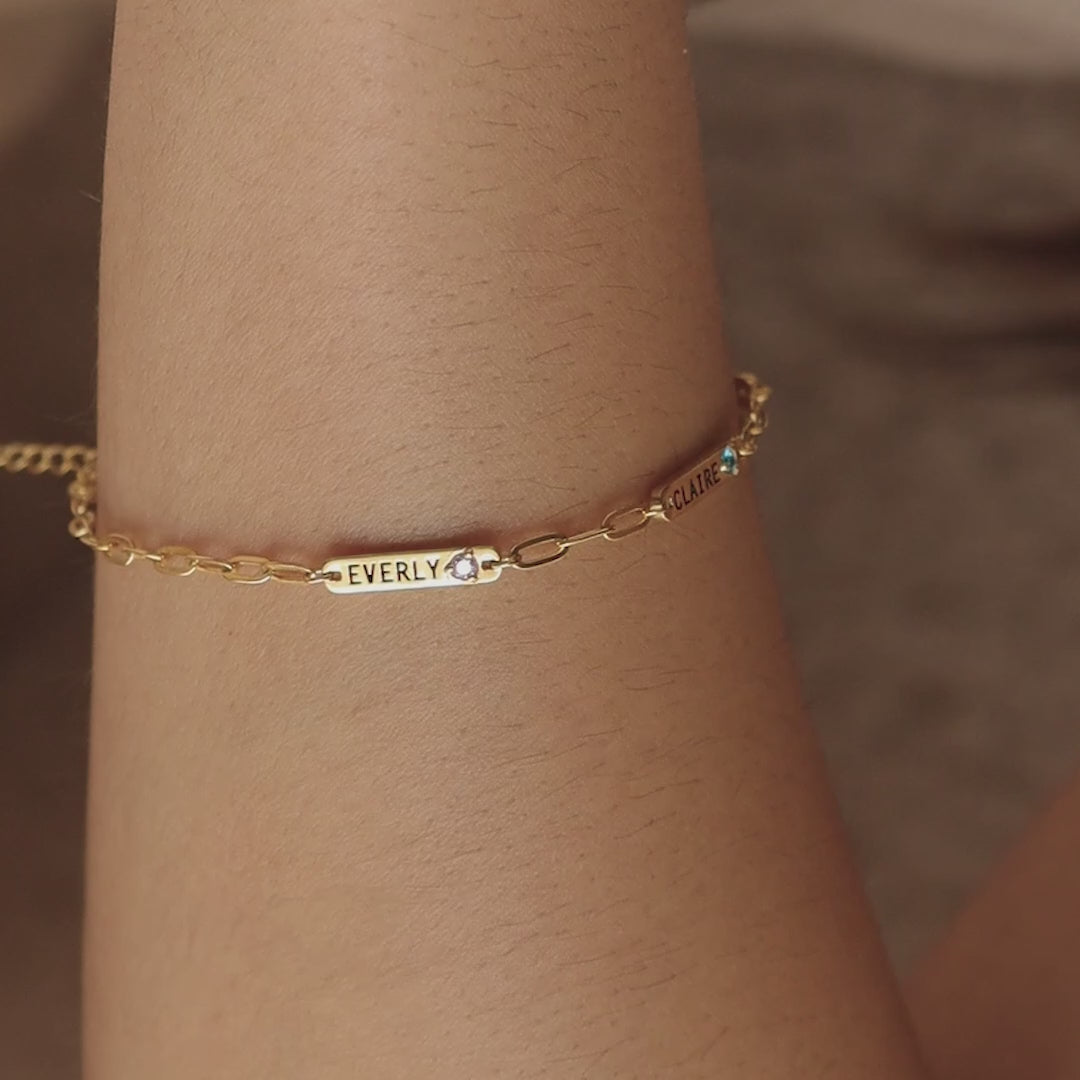 Mini Name Birthstone Bracelet