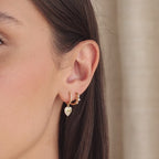 Pave Heart Drop Huggies