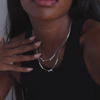 Carrie Box Chain Multiple Name Necklace in Sterling Silver