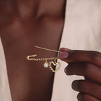 Beaded Charm Pin in Sterling Silver