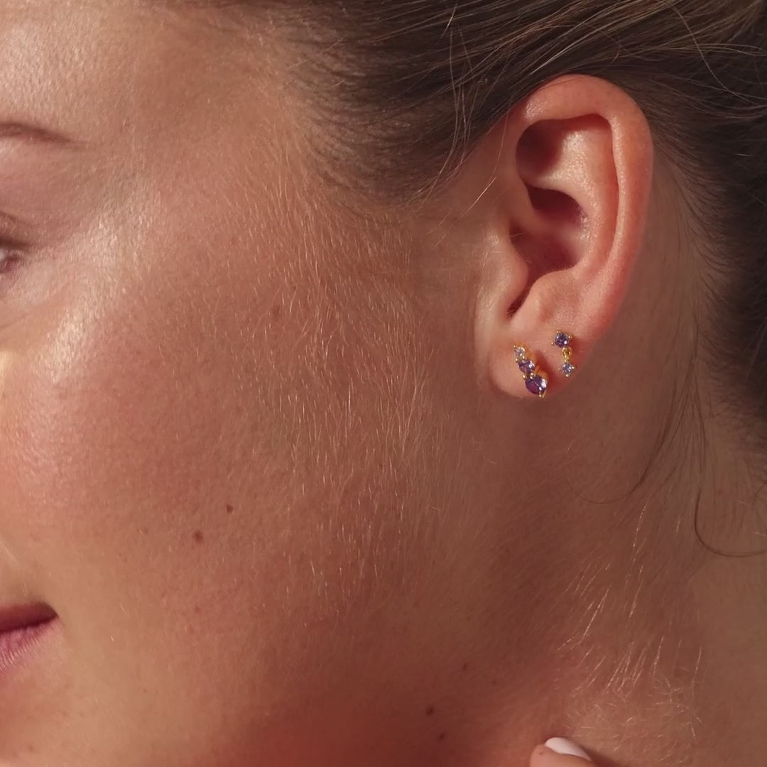 Ombre Birthstone Flatback Studs