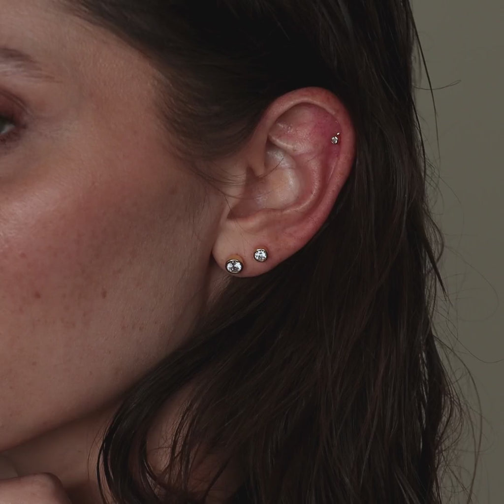 Small Diamond Bezel Flatback Studs