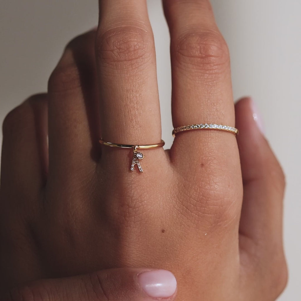 Pave Birthstone Drop Ring