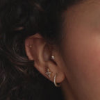 Clous d'oreilles en forme de fleur avec pierre de naissance