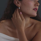 Pearl Knot Necklace & Earrings Set in 18K Gold