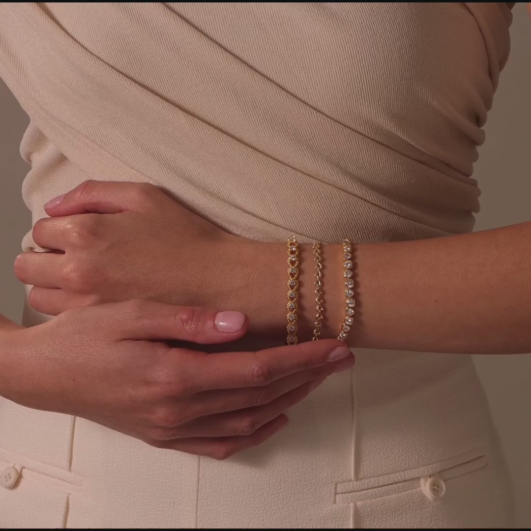 Diamond Heart Rope Bracelet