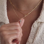 Diamond Cross Necklace in 18K Gold