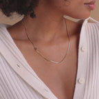 Sideways Initial Necklace In Box Chain