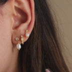 Boucles d'oreilles pendantes en perles de pierre de lune