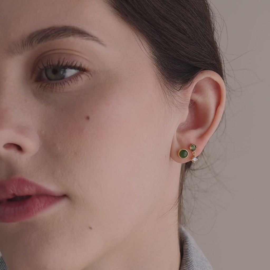 Jade Bezel Studs