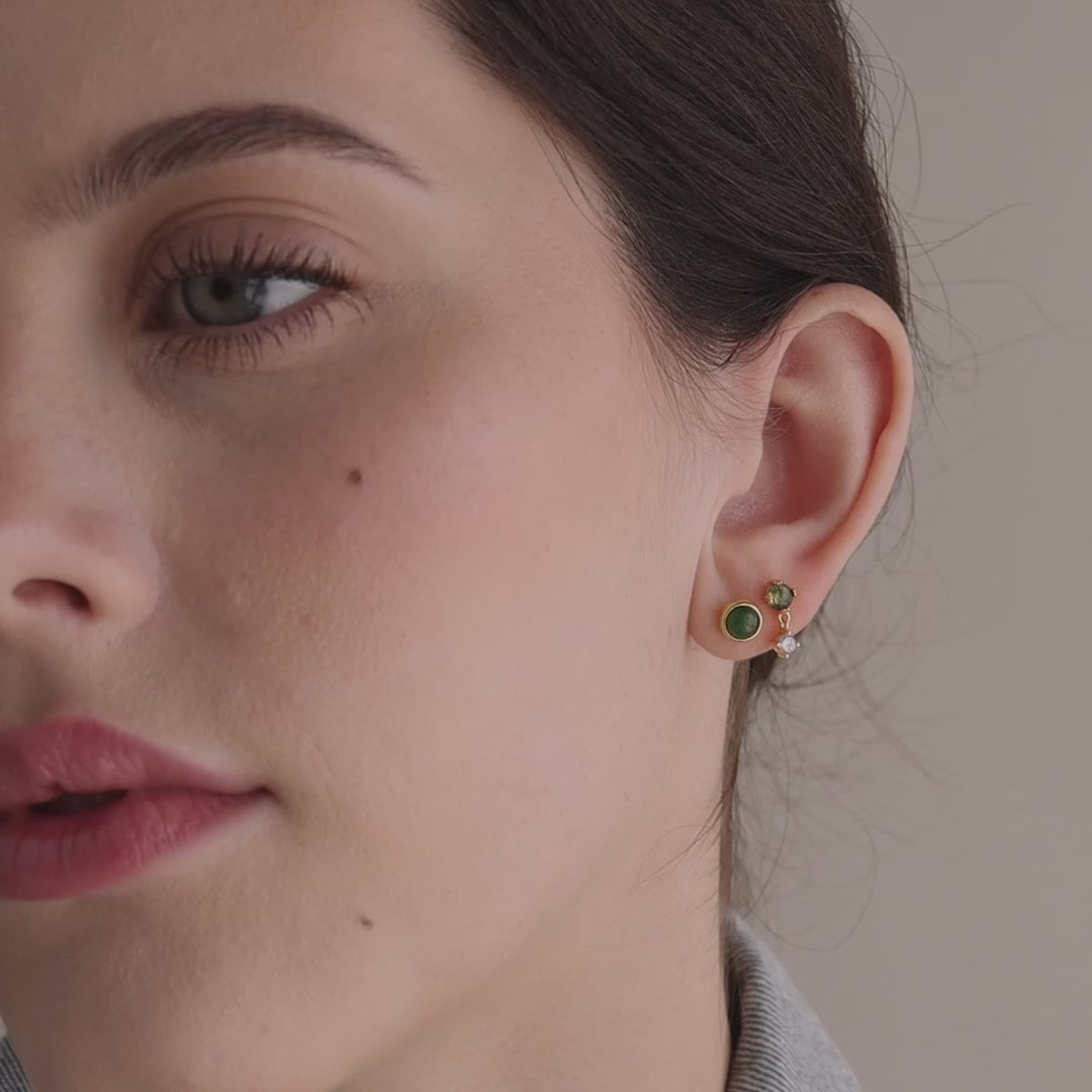 Jade Bezel Studs