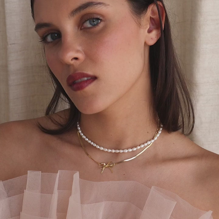 Herringbone Bow Necklace