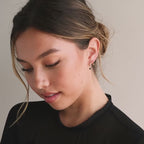 Pave Onyx Drop Huggies