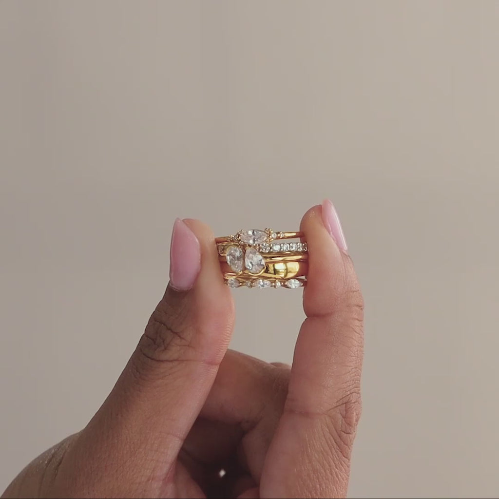 Toi et Moi Pear Birthstone Ring