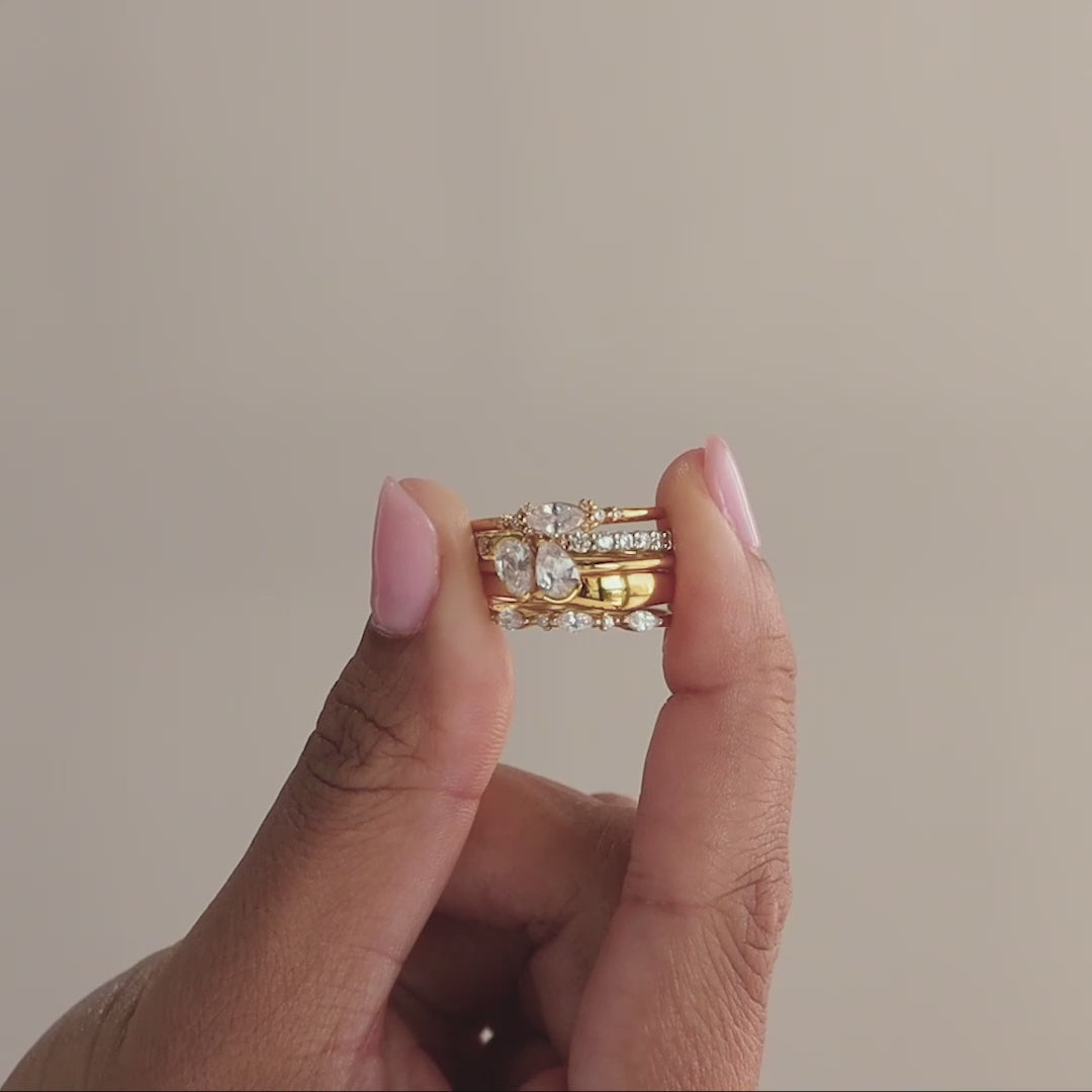 Toi et Moi Pear Birthstone Ring