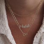 Collier à cercles entrelacés pavés