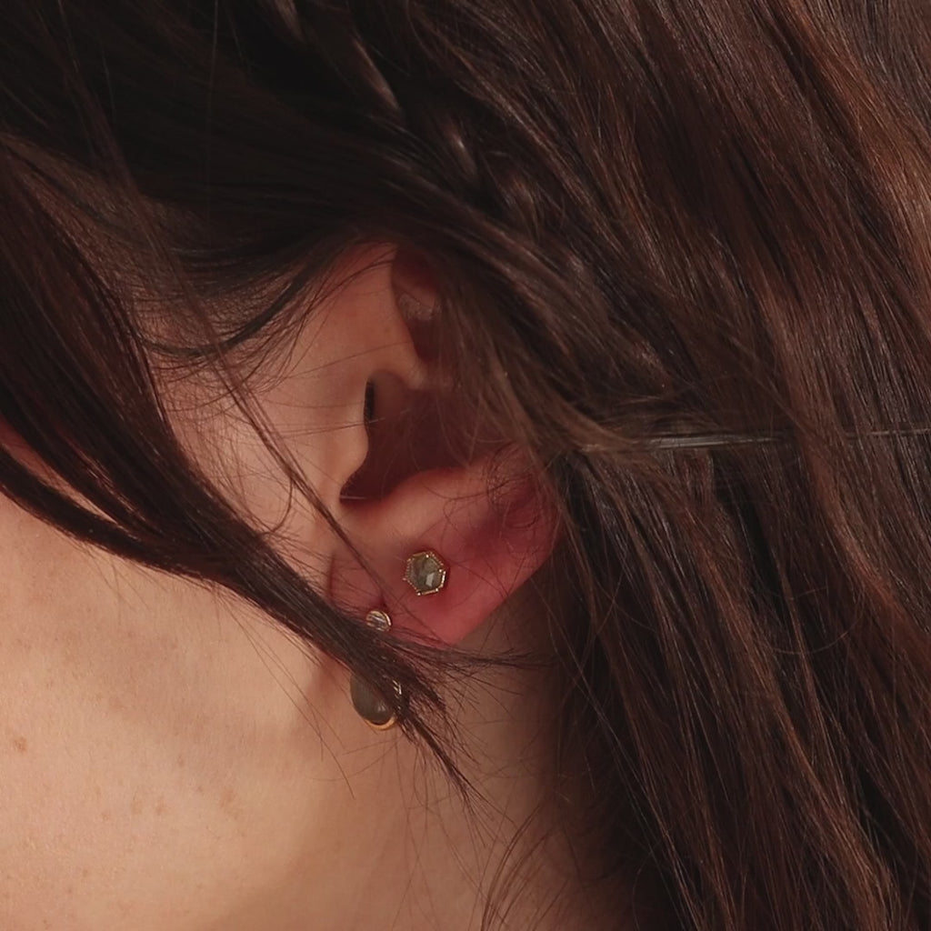 Goujons hexagonaux labradorite 