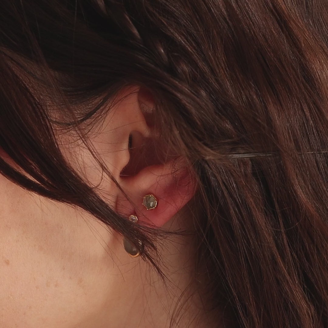 Goujons hexagonaux labradorite 