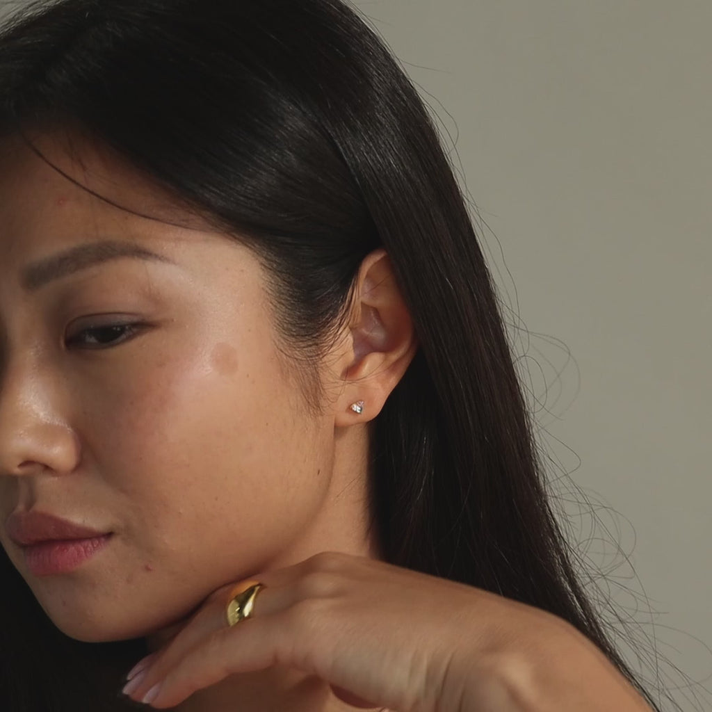 Pendientes de corazón de piedra lunar