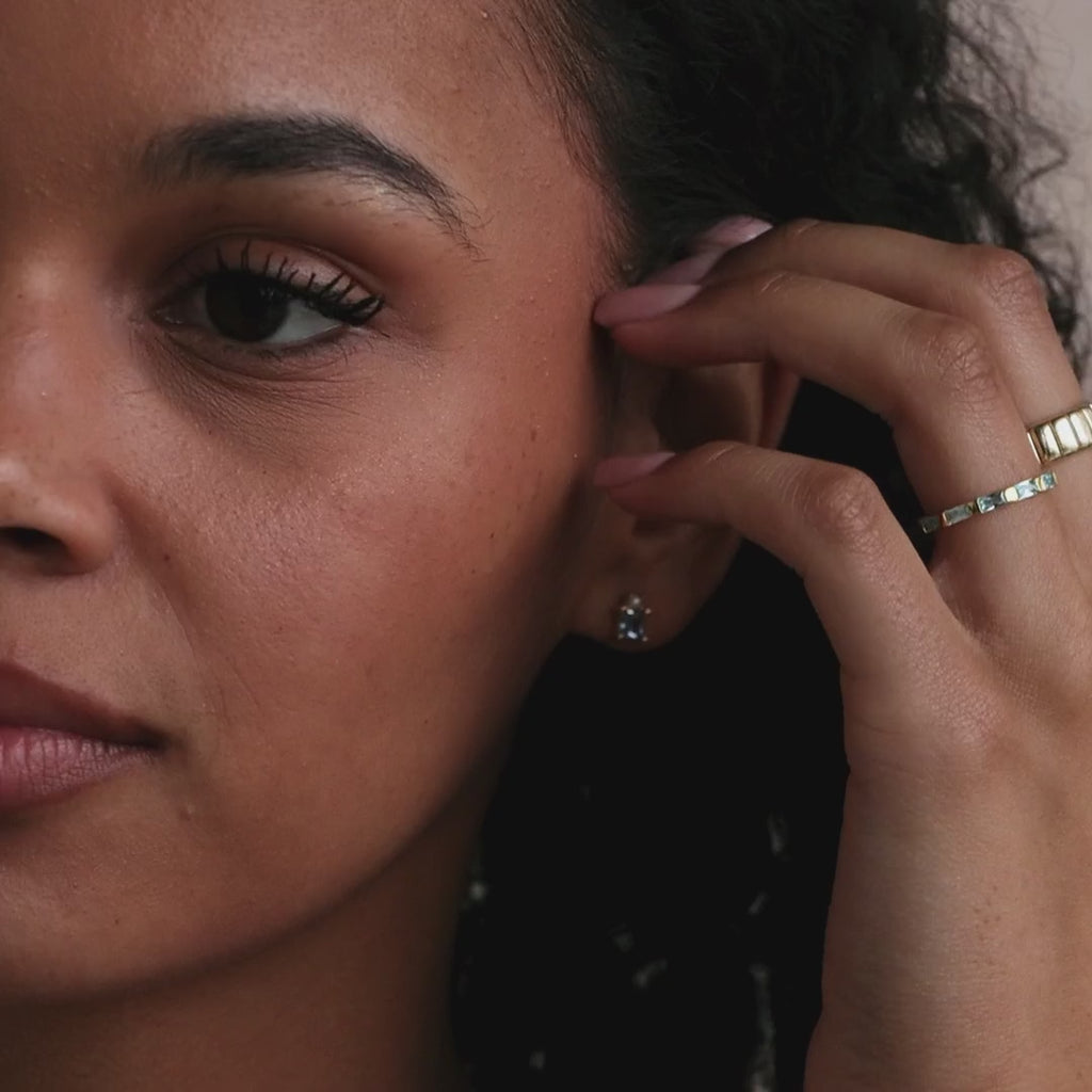 Aquamarine Pearl Studs