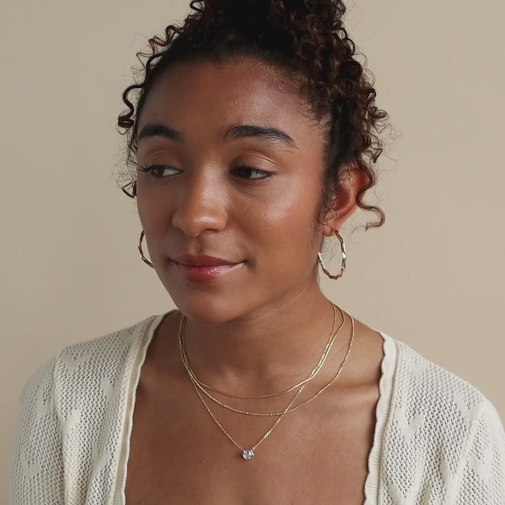 Encased Hexagon Diamond Necklace