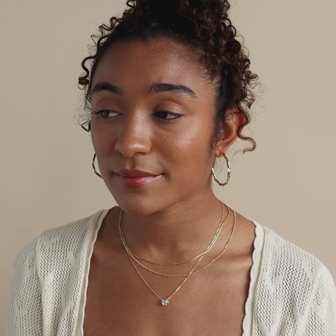 Encased Hexagon Diamond Necklace