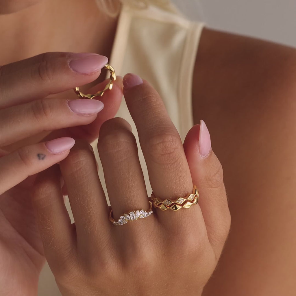 Ensemble de bagues d'éternité Diamond Wave