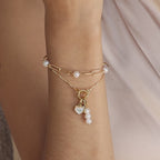 Pearl Station Paperclip Bracelet
