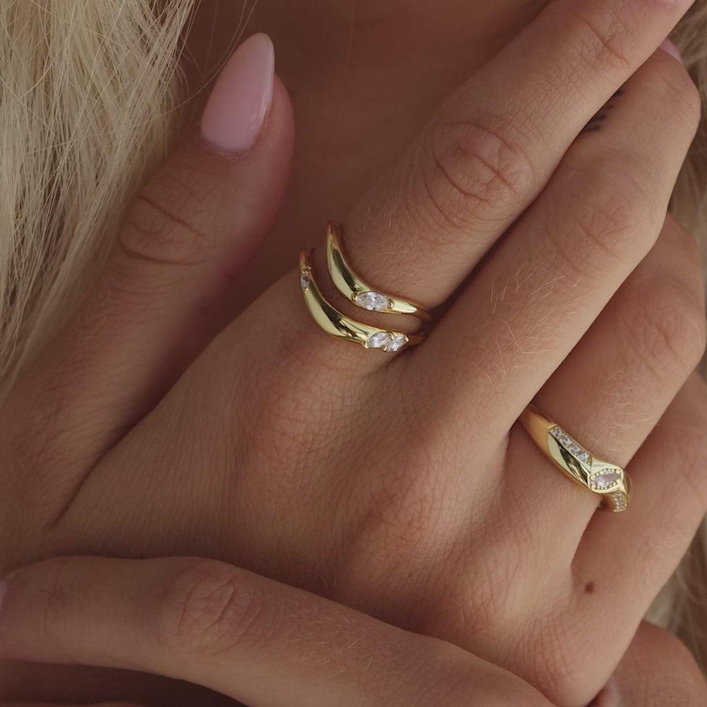 Organic Diamond Curve Ring