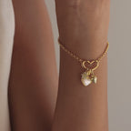 Pave Hamsa Hand Charm in 18K Gold