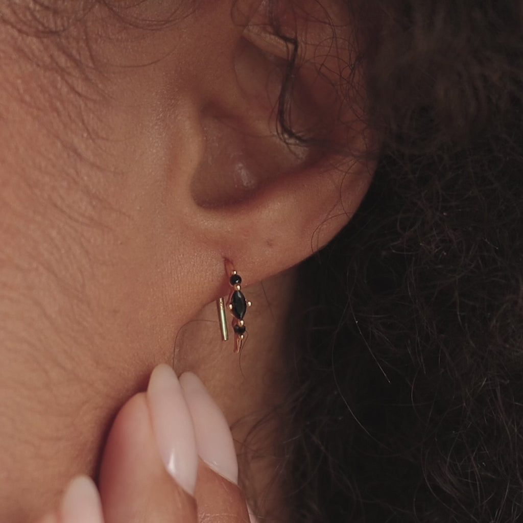 Amaya Black Marquise Threaders