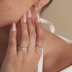 Pave Pearl Stacking Ring Set