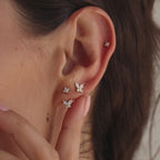 Boucles d'oreilles papillon en or 18 carats