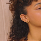 Marquise Inlay Huggies