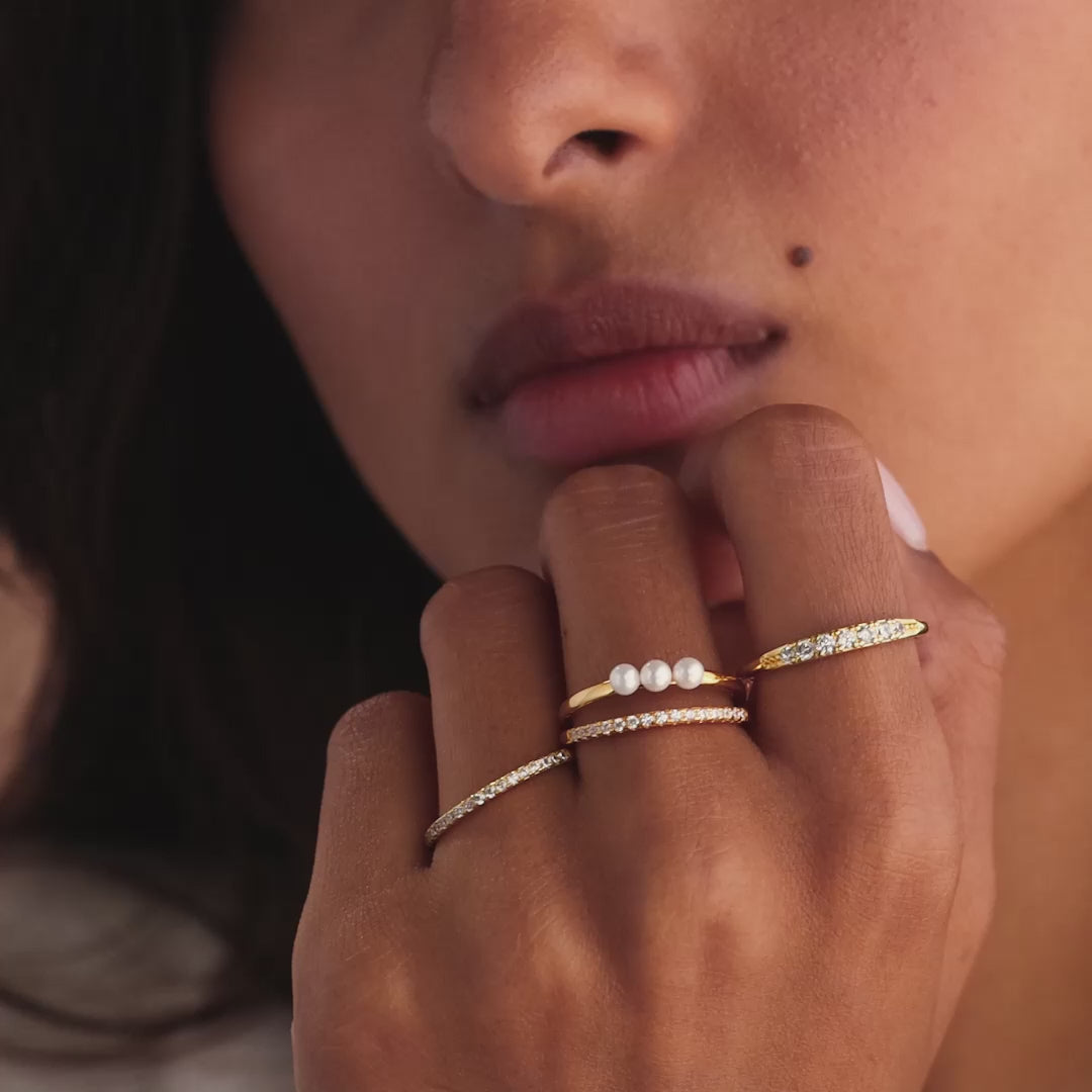 Bague Duo Pavé de Perles