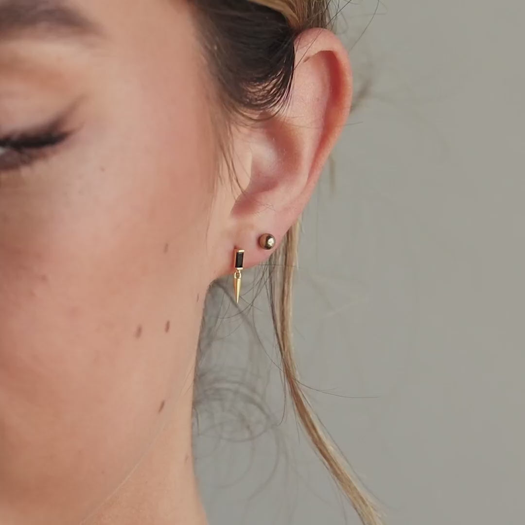 Onyx Dagger Drop Earrings