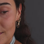 Duo Mirror Chain Huggies