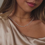 Beaded Pearl Necklace in Silver