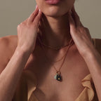 Moonstone Labradorite Charm in 18K Gold